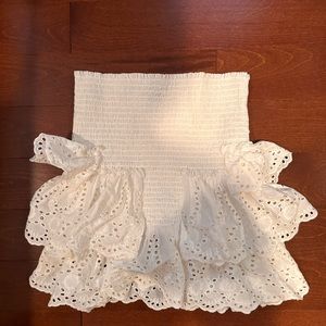 Smocked Eyelet mini skirt